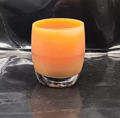 GLASSYBABY Jane's Caramel  Pre-Triskelion Art Glass Votive Holder Signed  • $59.99