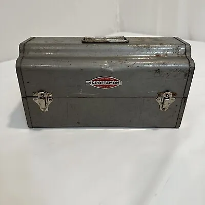 Vintage Silver Lunch Box Style Craftsman Tool Box With Red Interior • $35