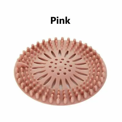 Hair Trap Shower Bath Plug Hole Waste Catcher Stopper Drain Sink Strainer - PINK • £1.69