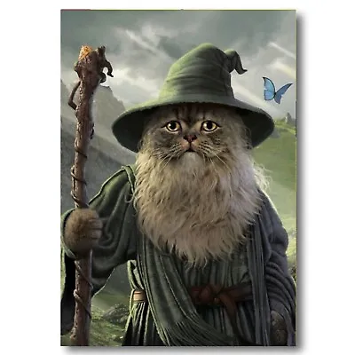 Catdalf Lord Of The Rings Parody Poster Artwork Printed On Metal Sign • £4.99