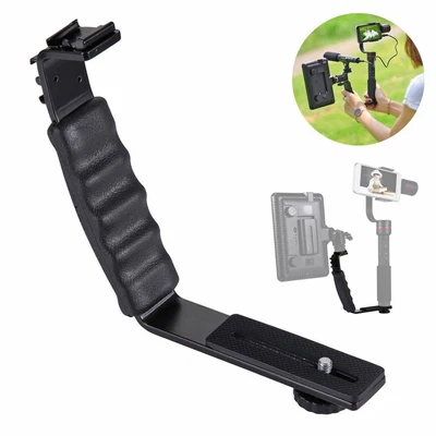 L-Shape Camera Grip Flash Light Bracket 2 Side Hot Shoe Mounts DSLR Holder • $18.29