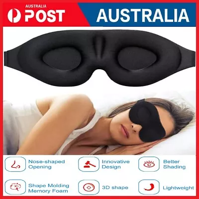 $7.37 • Buy Travel Sleep Eye Mask Soft Padded 3D Memory Foam Shade Cover Sleeping Blindfold