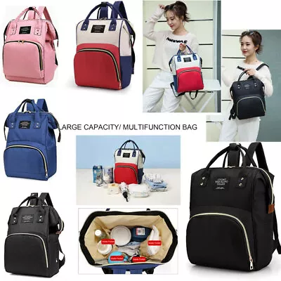 Large Mummy Baby Nappy Diaper Bag Backpack Mom Changing Travel Bag Multi Use • £8.99