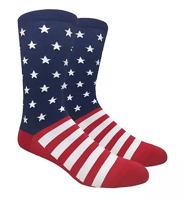 1 Pair Men's Novelty Dress Socks - American Flag / Patriotic / Stars & Stripes • $4.95