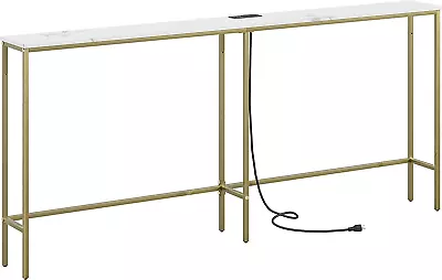 70.9 Inch Console Table With Power OutletModern Narrow Long Sofa Table Behind C • $137.45