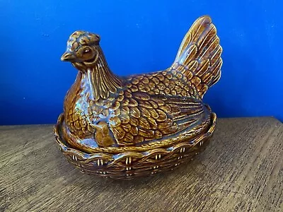 Portmerion Pottery Brown Vintage Large Chicken Egg Store • £20