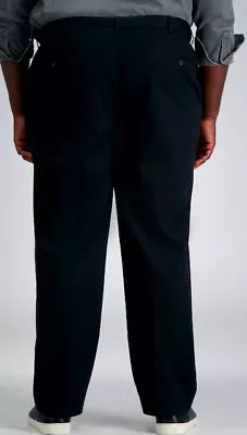 Haggar Men's Navy Big & Tall Premium No Iron Khaki Pants 46 X 30 NEW $80 HC90884 • $18.40