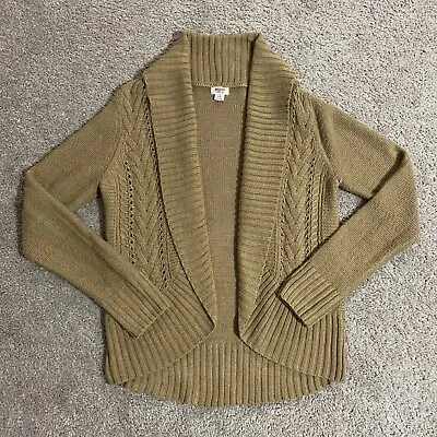 Mossimo Open Front Cable Knit Cardigan Sweater Camel Brown Womens Size Large • $12.99