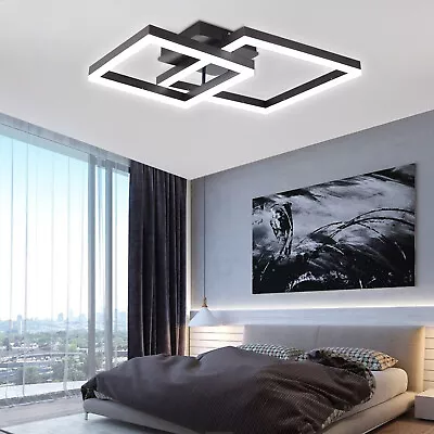 Modern LED Ceiling Light Dimmable Chandelier Flush Mount Lamp Living Room+Remote • $51.30