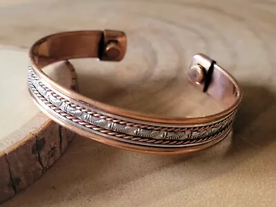 Copper Magnetic Bracelet Arthritis Pain Therapy Energy Cuff Bangle Silver Copper • $8.50