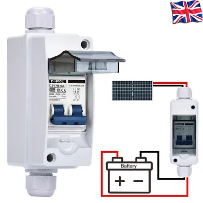 Solar Battery PV Switch DC 40 Amp 12V - 500V & Waterproof Enclosure UK • £15.90