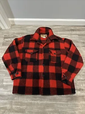 Vintage Mackinaw Woolens Lumberjack Plaid Flannel Jacket Sz M Made In USA Ree • $39.95