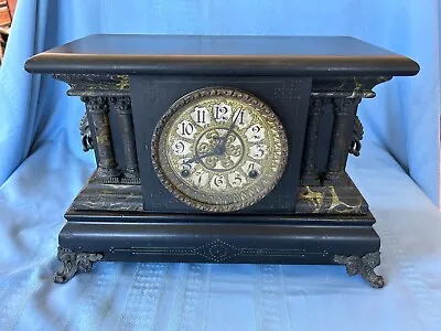 Vintage Antique Ingraham Marble Pillar Mantle Clock • $99.99