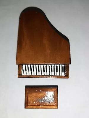 Dollhouse Miniature - Baby Grand Piano With Bench  Brown • $15