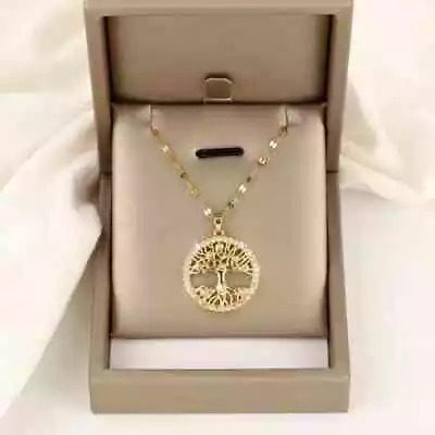 Non-Fading Zircon Celtic Tree Of Life Pendant Necklace Banquet Party Jewelry Gi • £3