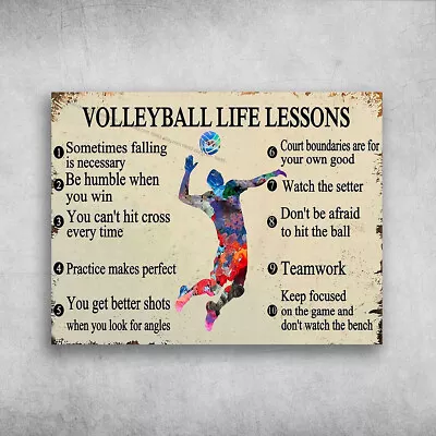 Volleyball Poster Volleyball Lover - Volleyball Life Lessons Sometimes Fall... • $19.52