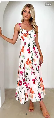 BNWT Gingham And Heels Size 12 Gemmie Maxi  Dress - White Azalea • $59.50