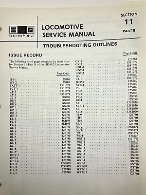 $22.50 • Buy Troubleshooting Outlines Locomotive Service Manual SD40-2 1983 EMD AA280