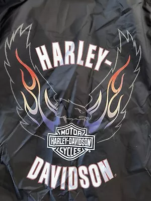 Harley Davidson Black Motorcycle Riding Gear Weatherproof Jacket Sz 3XL Flames • $64.79