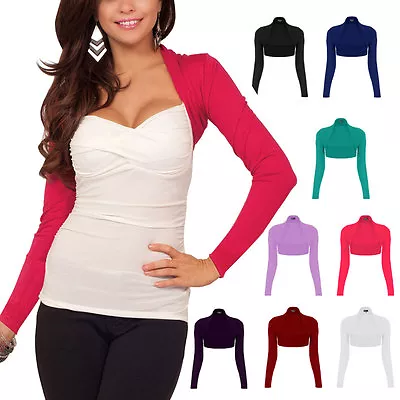 $22.95 • Buy Women's Fitted Long Sleeve Cardigan Shrug Cropped Top Casual Bolero Jacket Coats