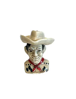 Vintage Novelty Ceramic COWBOY BUST And HAT Salt & Pepper Shakers ~ Style #911 • $22.99