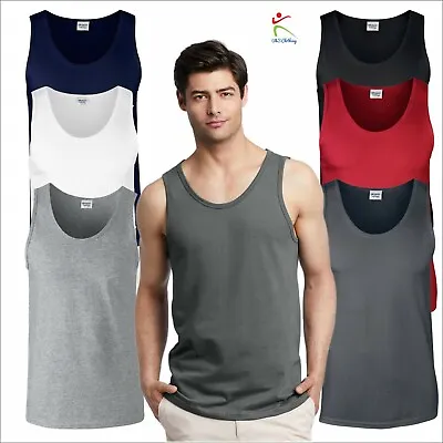 Gildan Softstyle Men's Tank Top Fitness Sports Wear Euro Fit Sleeveless Vests  • £6.37