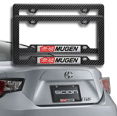 2x Car Rear License Plate Frame Cover Boot Trunk Emblem For Honda Carbon Fiber • $44.99