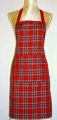 APRON IN ROYAL STEWART TARTAN WITH FRONT POCKET. 'Made In Scotland' GIFT IDEA • £11.99