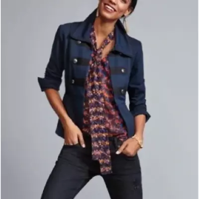 CAbi The Band Navy Military Style Jacket With Black Accents Medium • $18