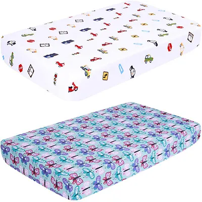 $9.99 • Buy Ultra Soft Baby Crib Fitted Sheet, Printed Toddler Sheets For Boys, Girls 