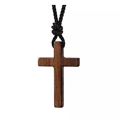 Natural Walnut Wood Cross Pendant Necklace For Men Women Boy Girl Children...   • $17.27