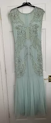 Miss Selfridge Beaded Evening Maxi Fully Lined Evening Occasion Dress Prom 14. • £75