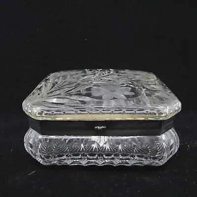 PAIRPOINT AMERICAN BRILLIANT PERIOD ABP Cut Glass Square Handkerchief Box 7  • $225