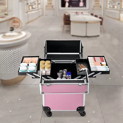 Professional Rolling Makeup Train Case Cosmetic Trolley Artist Storage Organizer • $69