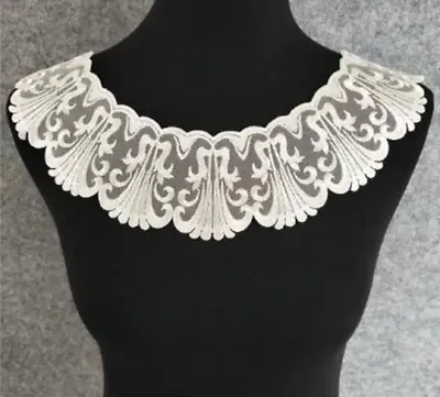 Milky White Lace Collar Fake Collar Fake Lace Collar Dress Making Lace Trim • £7.99