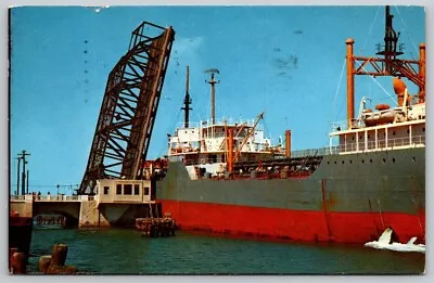 Vintage 1956 Drawbridge Corpus Christi Texas Raised For Ships Postcard • $3.99