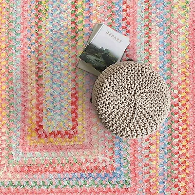 $149 • Buy Capel Rugs Babys Breath Soft Chenille Braided Concentric Area Rug Tea Rose 510