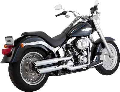 Vance & Hines Twin Slash 3  Chrome Slip On Mufflers 2007-2009 Harley Softail • $449.99