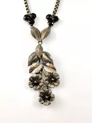 Vintage Art Nouveau Flower Necklace 1940's Vintage Jewelry • $65