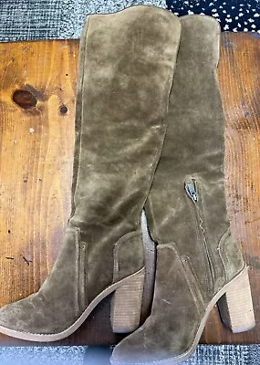 VINCE CAMUTO Womens Size 9 M Brown Suede Knee High Fashion Boots • $26.95