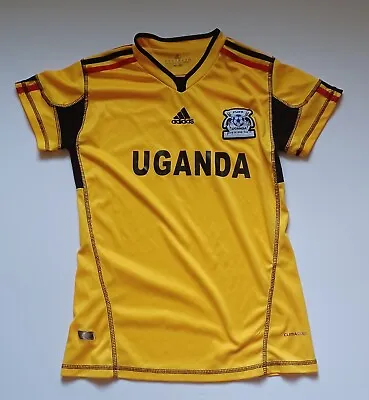 Adidas Uganda FUFA Play It And Love It Climacool Yellow Soccer Jersey Size Small • $14.37