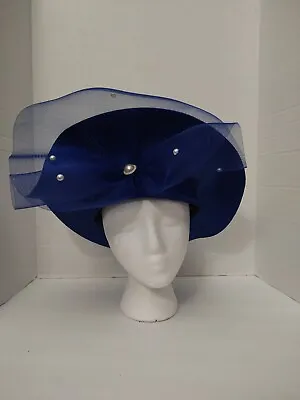 Vintage Women's Royal Blue Fancy Church Wedding Hat Easter • $35