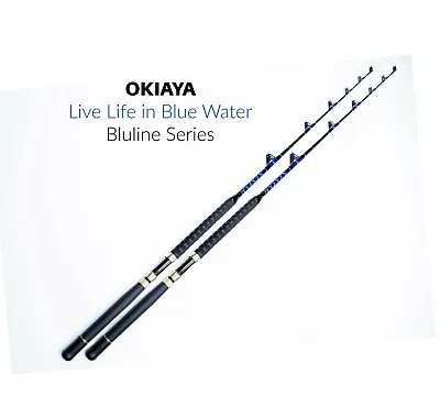 Okiaya Composit 50-80lb  Blueline Series  Saltwater Big Game Roller Rod Set Of 2 • $159.99