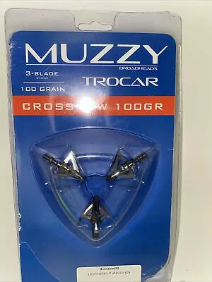 Muzzy Trocar 100 Grain Crossbow Broadhead - Pack Of 3 Open Pack • $29