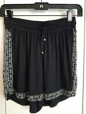 $20 • Buy Zara Basic Black Shorts With Sequins Size Small 