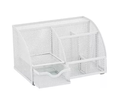 Annova Mesh Desk Organizer Office With 7 Compartments + Drawer/Desk Tidy Candy/P • $15.95