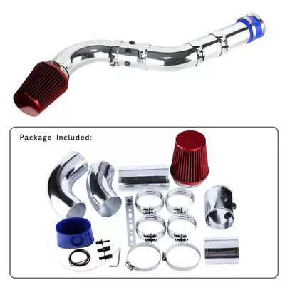 Air Intake Kit Red Pipe Diameter 3  +Cold Air Intake Filter+ Clamp+ Accessories • $63.55