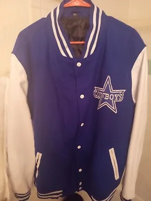 Dallas COWBOYS 3XL Letterman Jacket Wool Body Leather Sleeves BRAND NEW MINT! • $58