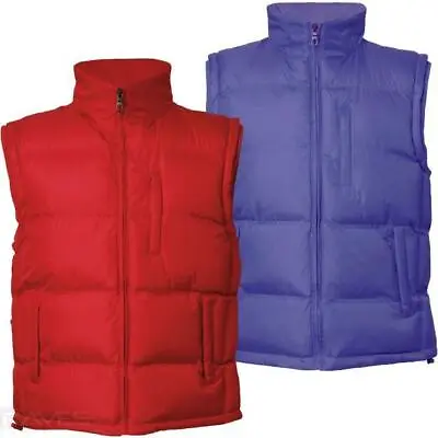 £9.79 • Buy Mens Gilet Body Warmer Padded Quilted Jacket Sleeveless Full Zip Red Blue
