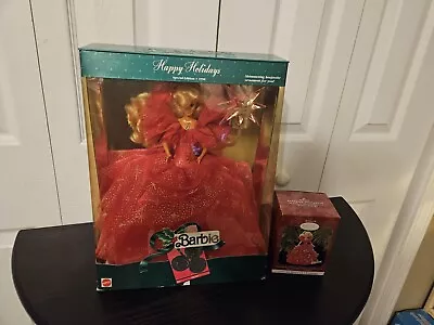 Happy Holidays 1990 Barbie Doll With Ornament • $45